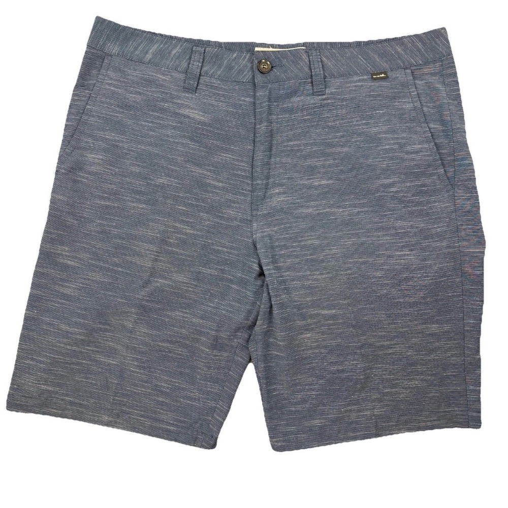 TravisMathew Hybrid‎ Shorts Mens 34 Navy Blue Heathered Stretch Golf Casual